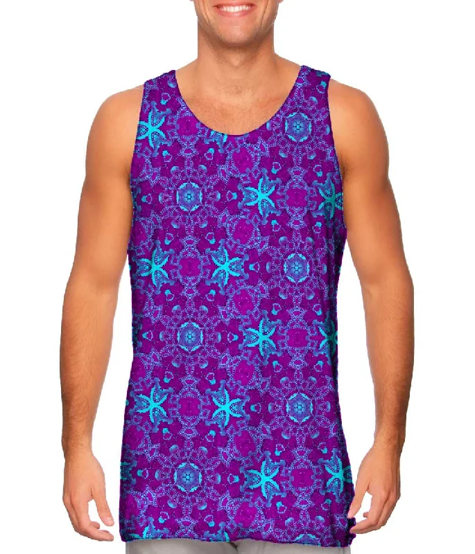 Retro Literary Style Turq Ocean Pattern