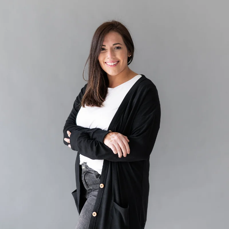 Fresh And Simple New products Bamboo Jersey Adult Cardigan in Midnight