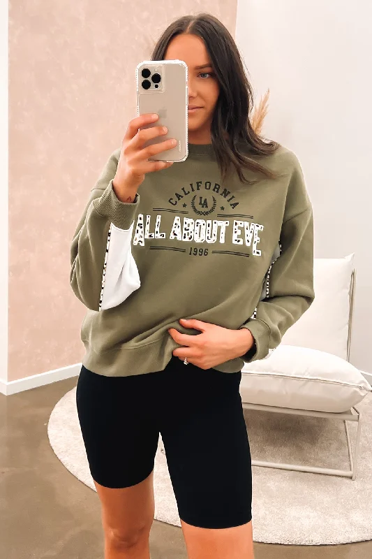 Sports suit style High-low Pullover Anderson Sports Crew Khaki