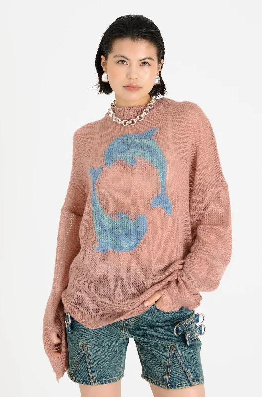 Nightclub Style Knit Shrug Aqua Graphic Knit