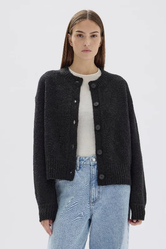 Elegant Style Knit Sweater with Slits Ava Wool Cardigan
