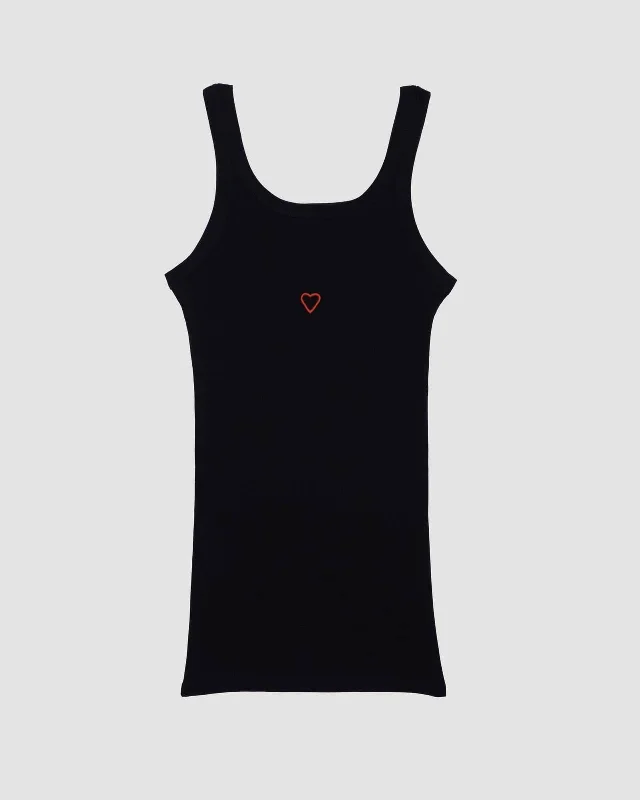 Slim Fit Exquisite workmanship Black Heart Tank