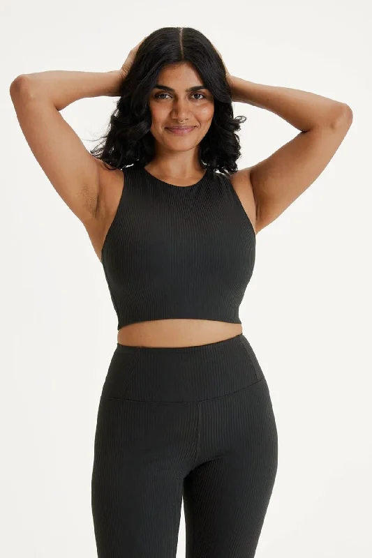 Sports Yoga Style High-end fabrics Black Rib Dylan Crop