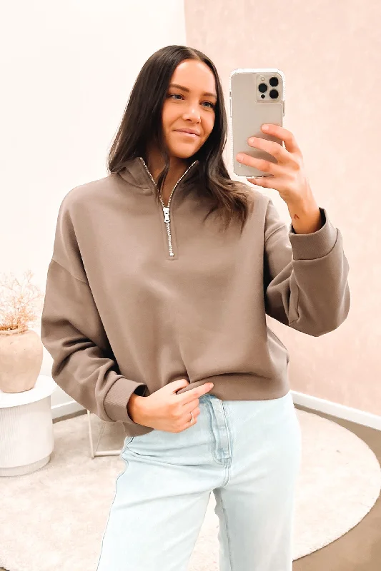 Printed pattern Double-layer Pullover Carter Classic Zip Front Sweat Ash