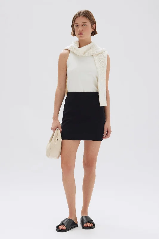 Elegant And Lazy Merino Knit Top Clover Milano Knit Mini Skirt