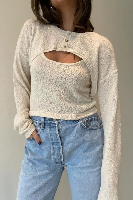 Extra long version Elegant design Comfy Bolero Tank Set