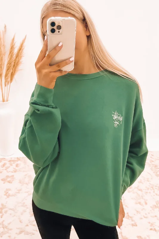 Boutique style Shawl Collar Pullover Dalton Oversized Crew Forest Green