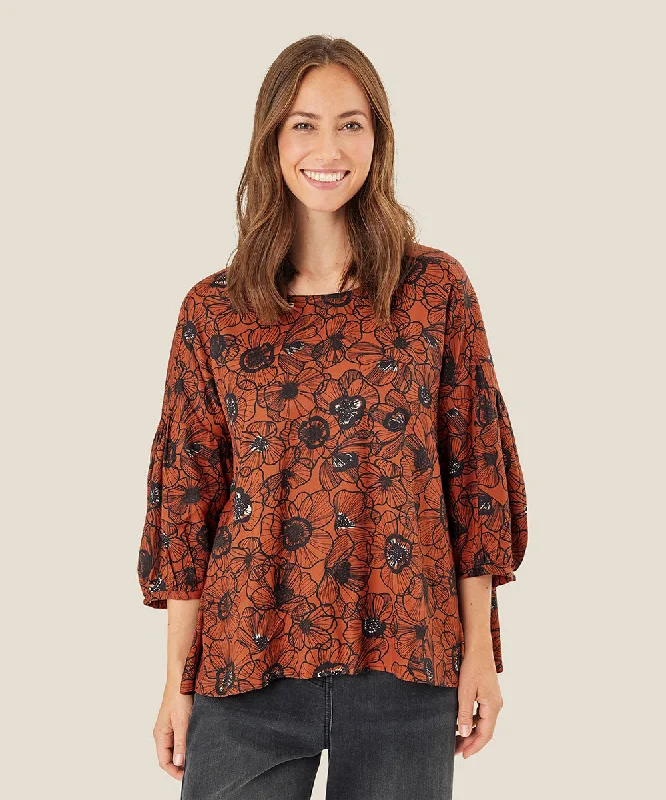 Street Graffiti Design High-end design Dilu Puff Sleeve Blouse