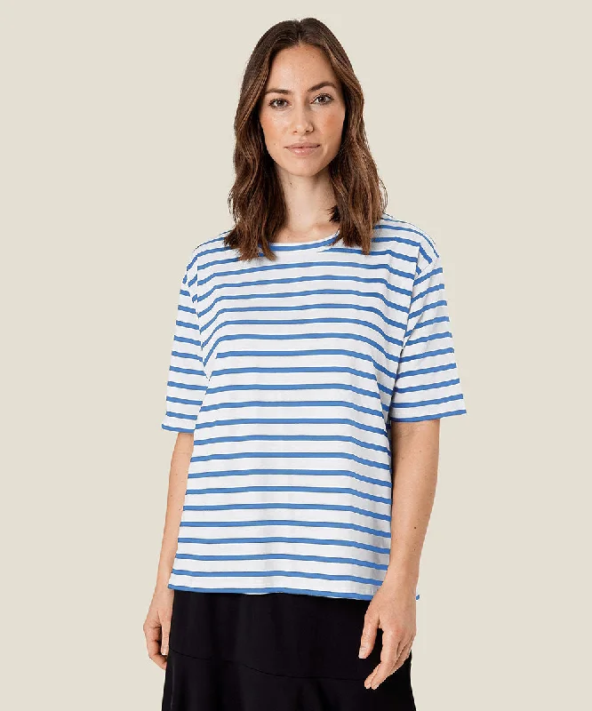 Minimal Style Artistic temperament Doreann Striped Tee