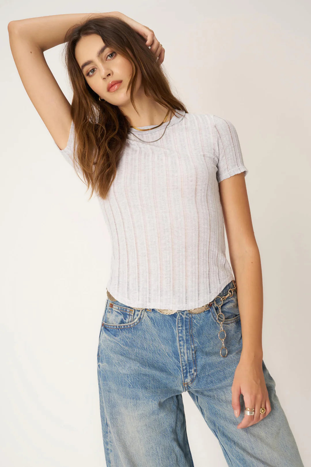 Ultra-lightweight Fashionable inner wear Everyday Textured Rib Tee