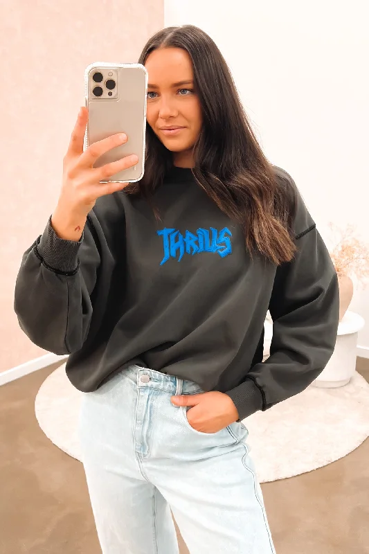 Sports Casual Style Vintage-inspired Fallout Super Slouch Crew Merch Black