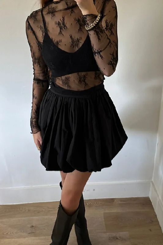 Classic Retro Sports and leisure Floral Lace Top