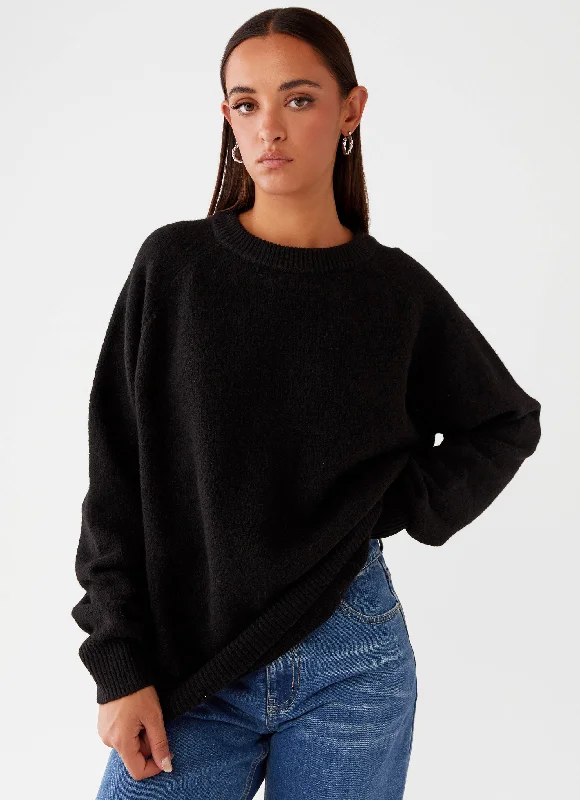 Trendy Traveler Knit With Embellishments Gracie Mae Sweater - Black
