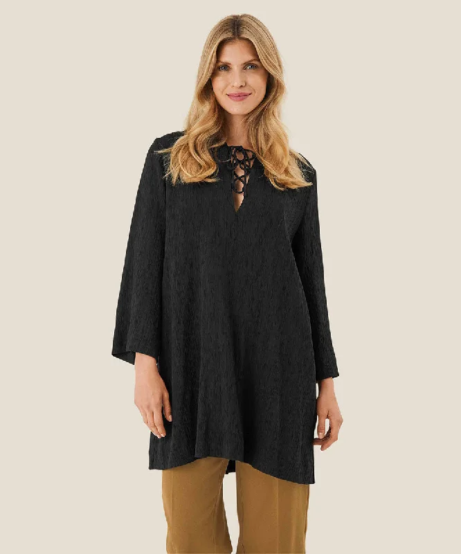 Renaissance Style Minimal classic Gydalo Lace-Up V-Neck Tunic