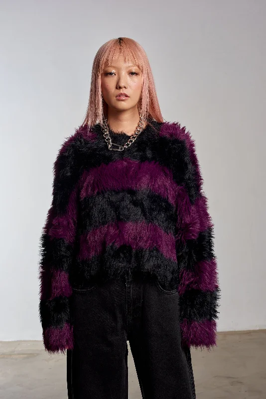Advanced Customization Oversized Knit Dress Humbug Fluffy Stripe Knit