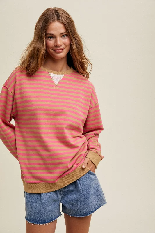 Sports High Waist Style Unique fashion Ivy Striped Crewneck