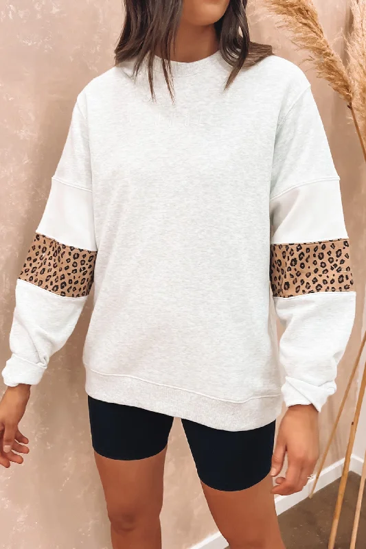 Retro Skirt Design Simple-elegance JNJL Leopard Panel Crew Snow Marle