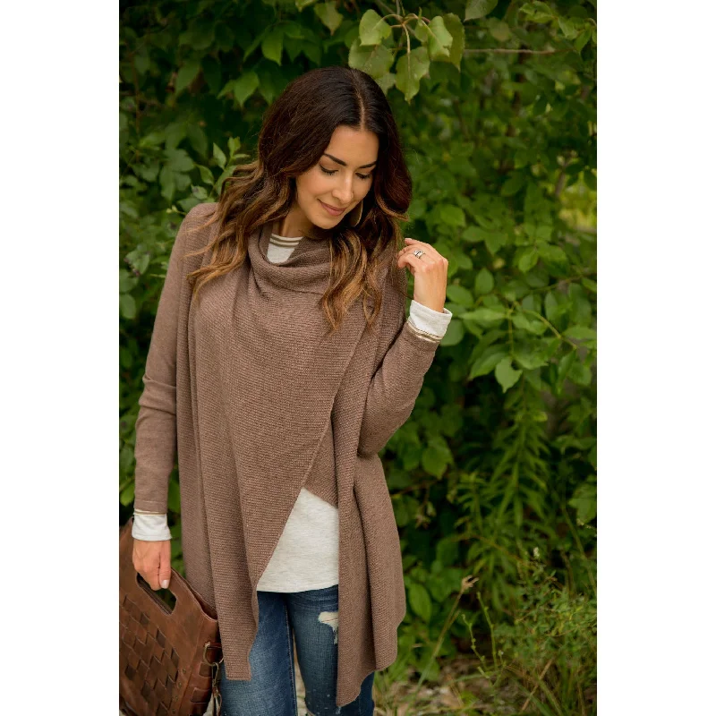 Urban Fashion Chic Knit Top Knit Side Button Wrap