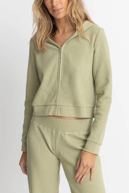 Multi-functional style Sporty Sweatshirt Hoodie Light Layers Zip Up Sage