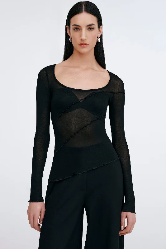 Hip-hop Style Luxury customization Melody Sheer Top