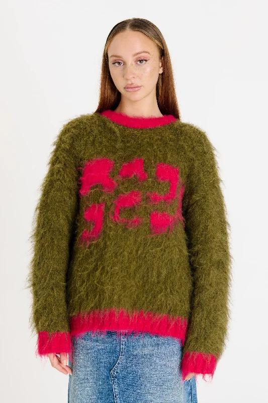 Innovative Design Wide Sleeve Knit Sweater Moss Knit