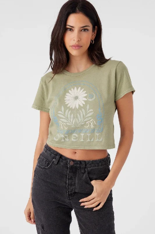Customized Version Celebrity style O'neill Women's Tops Cropped Baby Tee Screen Print Customized Version Celebrity style O'neill Women's Tops Cropped Baby Tee Screen Print