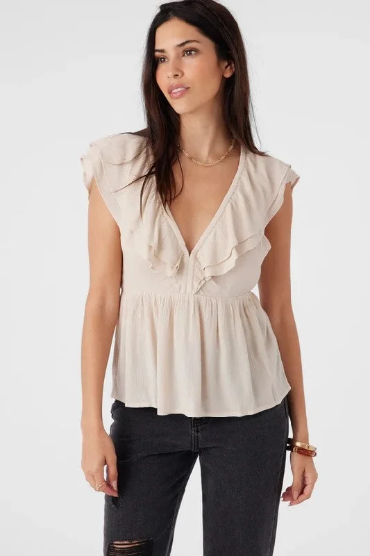 Elegant And Elegant Elegant temperament O'neill Women's Tops Flutter Sleeves And Hemline Elegant And Elegant Elegant temperament O'neill Women's Tops Flutter Sleeves And Hemline