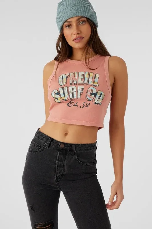 Classic Retro Feminine charm O'neill Women's Tops Gia Tank Screen Print Graphic