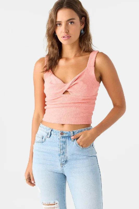 Retro Literary Style Fashionable items O'neill Women's Tops Knit Tank Sweetheart Neckline Retro Literary Style Fashionable items O'neill Women's Tops Knit Tank Sweetheart Neckline