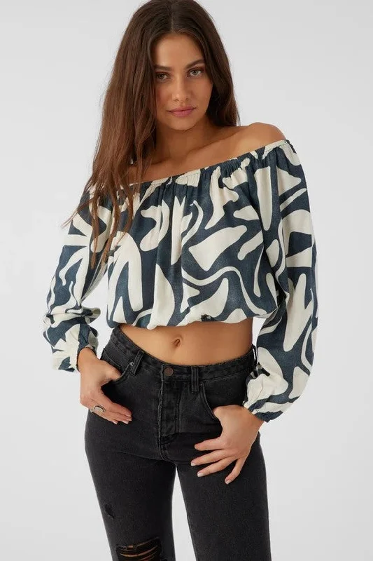 Advanced Customization Casual and comfortable O'neill Women's Tops Off Shoulder Sleeve Cuffs Prin Advanced Customization Casual and comfortable O'neill Women's Tops Off Shoulder Sleeve Cuffs Prin