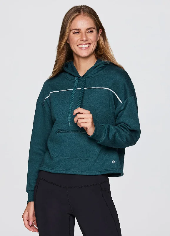 Style Design Colorblock Hoodie Prime Cropped Fleece Hoodie