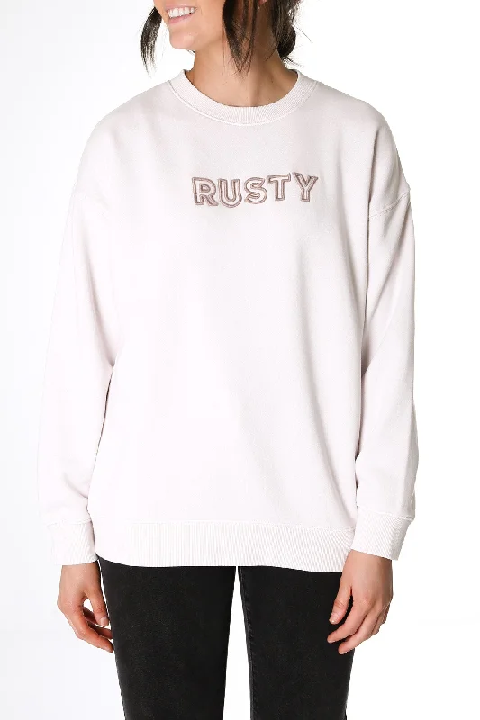 Retro Dress Classic-cut Rusty Essentials Boyfriend Crew Fleece Lilac Marble