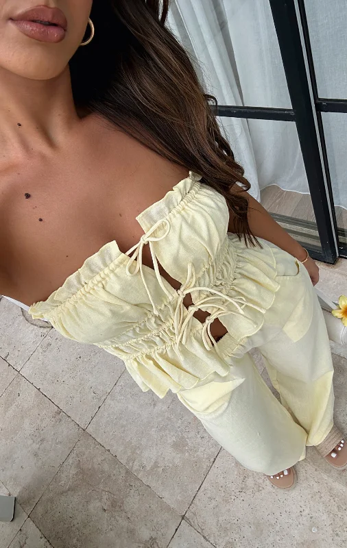Moisture wicking Trendy items Secret Society Strapless Top Lemon