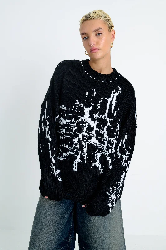 Mid-length Style Knit Cami Top Shatter Knit Jumper