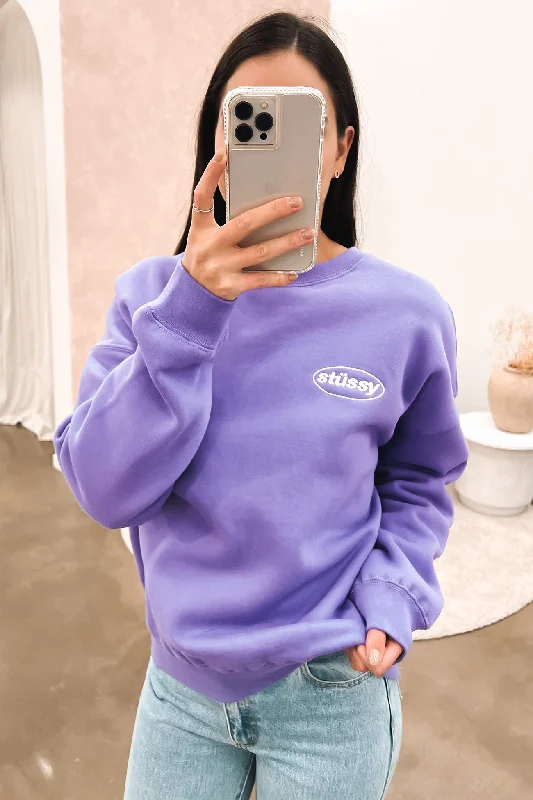 Sports Yoga Style Sleek-silhouette Soul Fleece Crew Grape