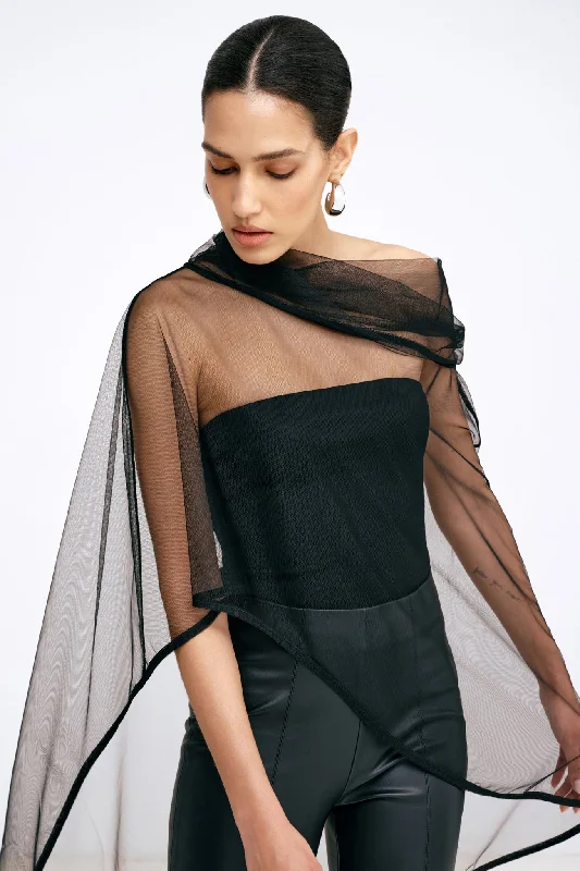 Customized Version Elegant style Straiton Mesh Shawl