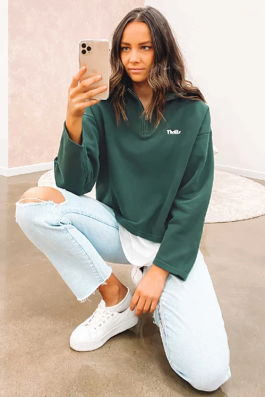 Luxury and fashionable Soft-to-touch Thrills Limitless 3/4 Zip Pullover Deep Forest