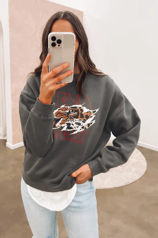 Sports Jumpsuit Sporty-chic Tigers Eye Sweater Charcoal Cherry