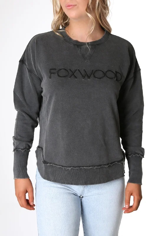 Leisure And Entertainment Soft-cashmere Washed Simplified Crew Washed Black
