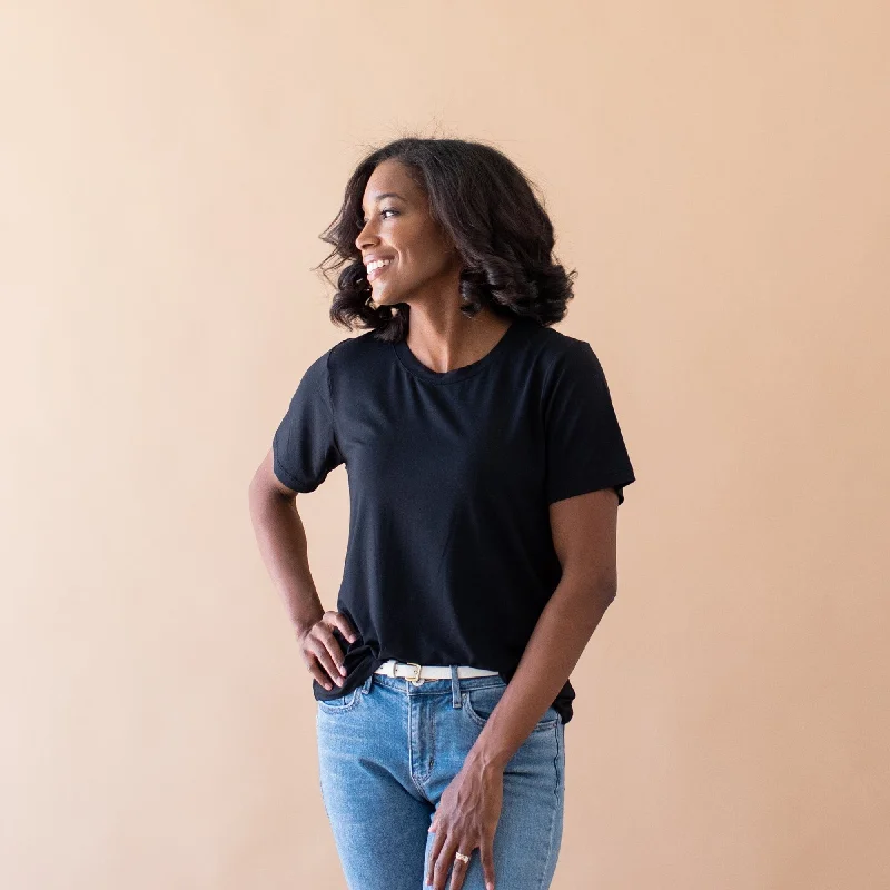 Urban Fashion Fashionable and fashionable Women's Crew Neck Tee in Midnight