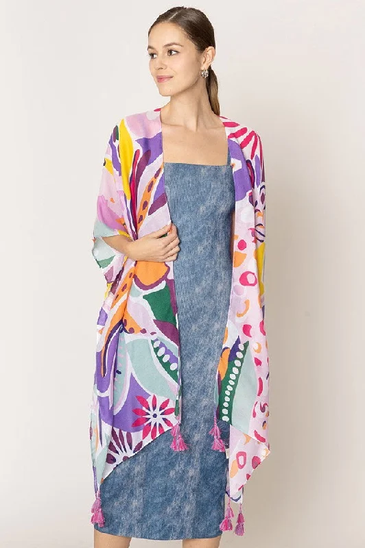 Elegant And Lazy Fashion style Wona Trading Women's Tops Patterned Cover Up Kimono Ponc Elegant And Lazy Fashion style Wona Trading Women's Tops Patterned Cover Up Kimono Ponc