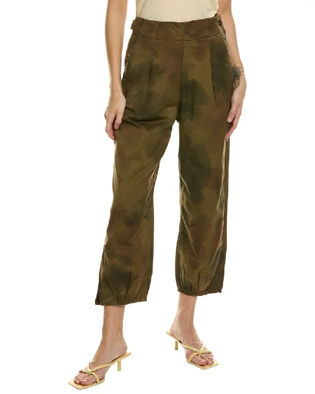 Stand-up collar design Polished bootcut pants AG Jeans Adel Pleated Trouser