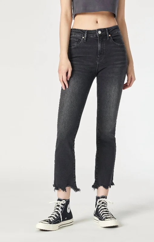 Party Wear Printed athletic pants Anika Jeans In Dark Smoke Flex Blue