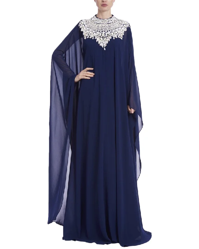 Sports Jumpsuit Badgley Mischka Bead Yoke Caftan Gown
