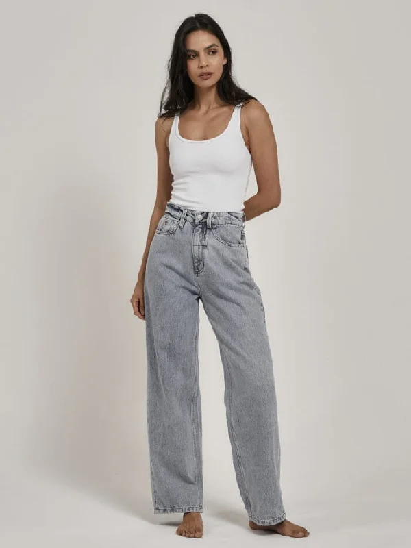 Sports Fitness Style Fitted denim jeans Billie Jean - Garage Blue