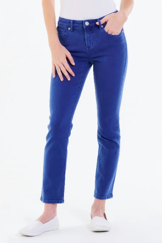 Boutique display Vintage denim pants Blaire Slim Straight Denim In Nautical Blue