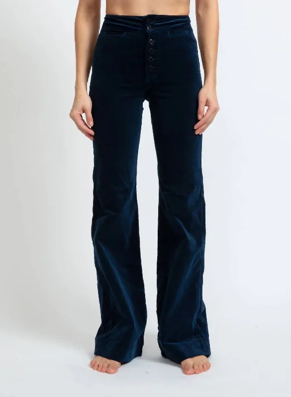 Sports Fitness Wear Oversized paperbag pants Brighton Wide Leg Jean In Navy