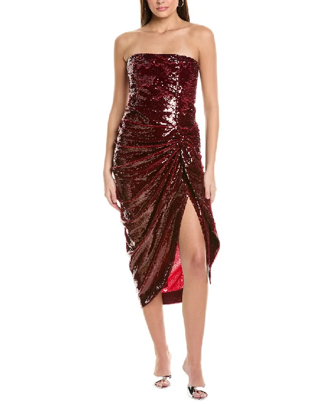 Boutique style Cinq à Sept Shea Silk-Trim Midi Dress