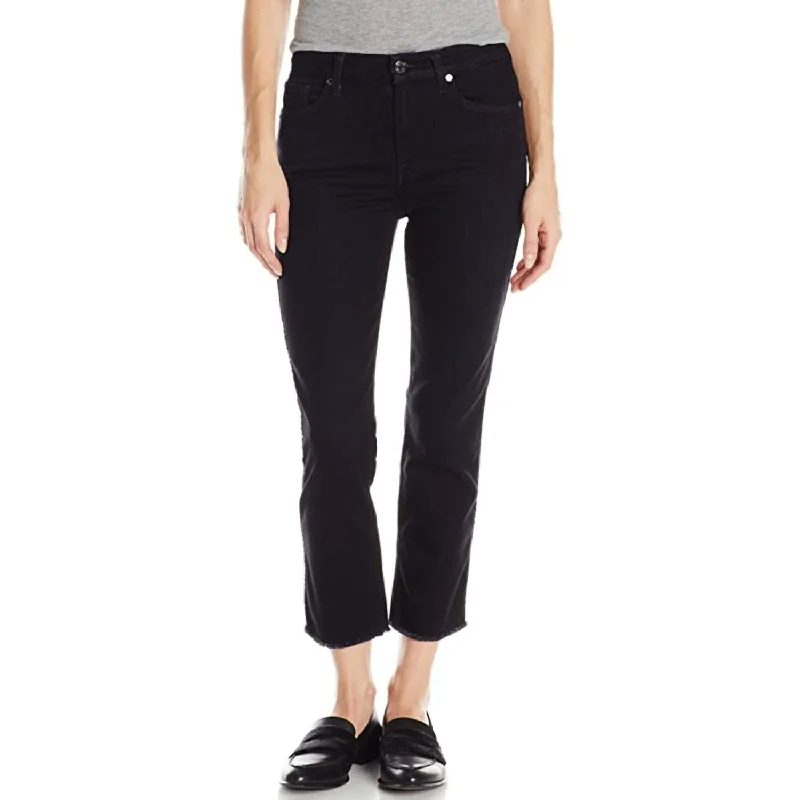 Elegant Style Casual cotton pants Cropped High Waisted Vintage Straight Jean In Black Elegant Style Casual cotton pants Cropped High Waisted Vintage Straight Jean In Black