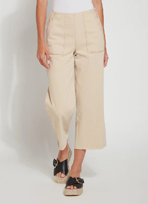 Moisture wicking Women’s capri trousers Cropped Zig Zag Denim Wide Leg